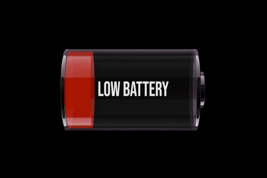 wskaźnik niskiego poziomu naładowania baterii